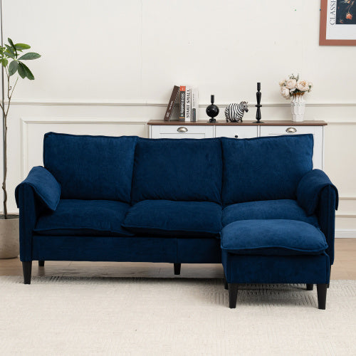 Sofa L-Shaped With Storage Footstool