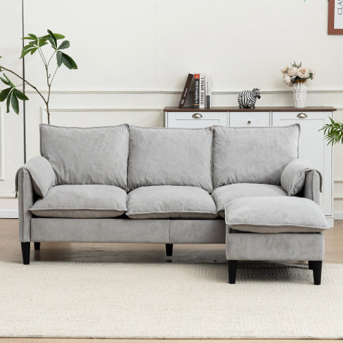 Sofa L-Shaped With Storage Footstool