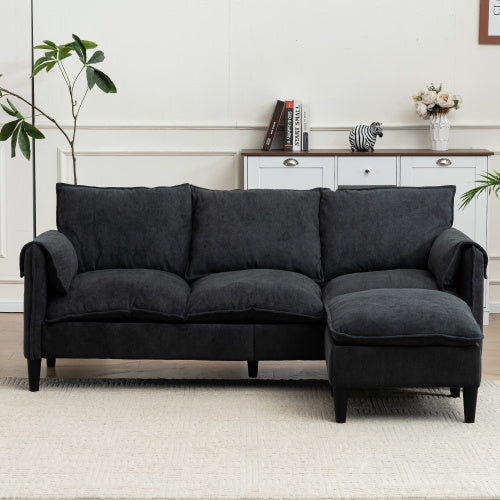 Sofa L-Shaped With Storage Footstool