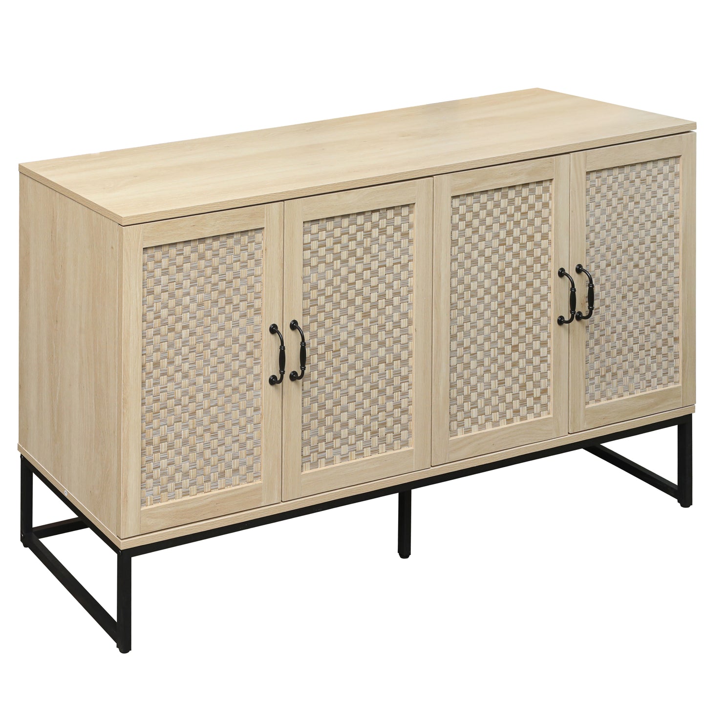 Surabaya: Rattan 4-Door Sideboard, Sideboard Buffet Storage Cabinet