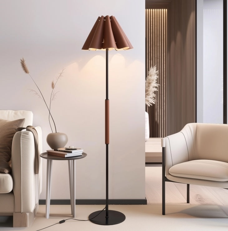 Breslavia: Floor Lamp With Leather Lampshade