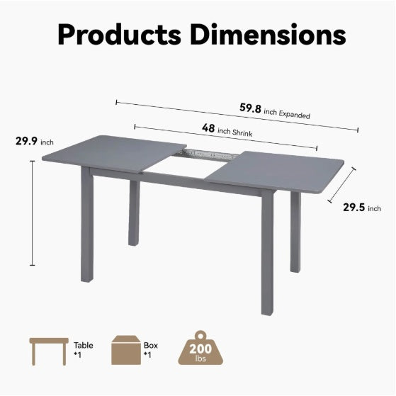 59 inches extendable Dinning Table