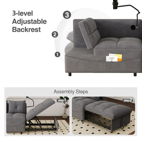 Versatile Foldable Sofa Bed In 3 Lengths: Ibiza