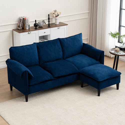 Sofa L-Shaped With Storage Footstool