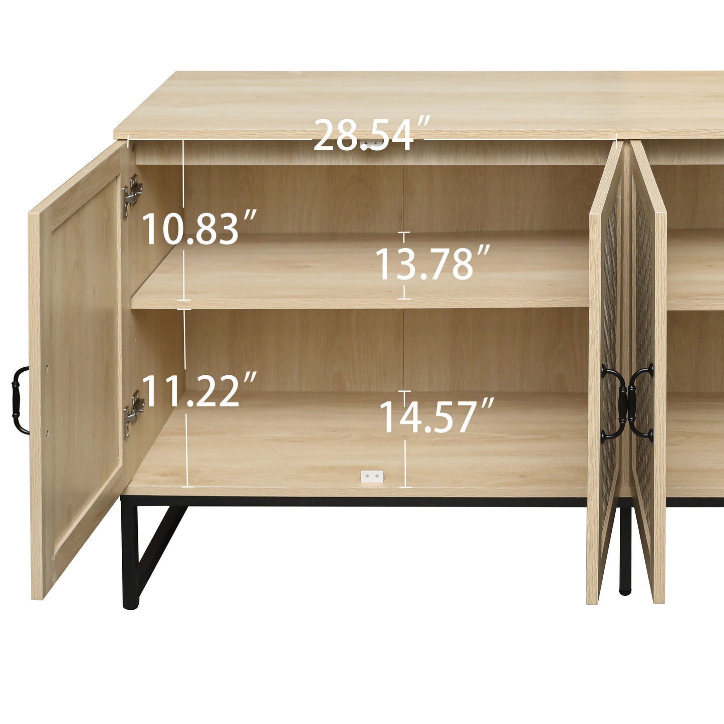 Surabaya: Rattan 4-Door Sideboard, Sideboard Buffet Storage Cabinet