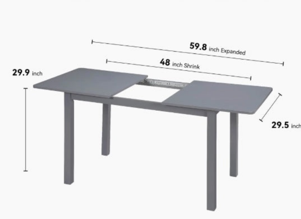 Sidney: 59 inches extendable Dinning Table