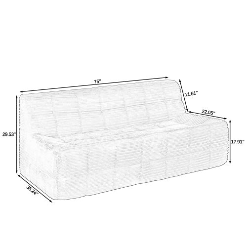 Abeto: Compressed Corduroy Sofa 3 Seat