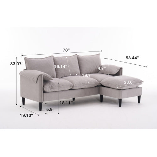 Sofa L-Shaped With Storage Footstool