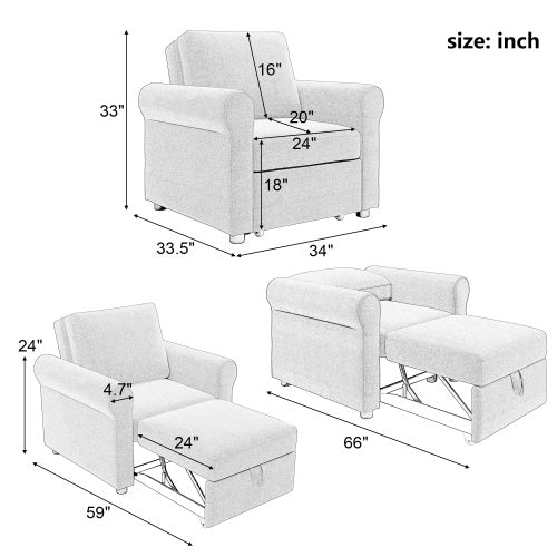 3 in 1 Sofa Bed Chair: Terranova