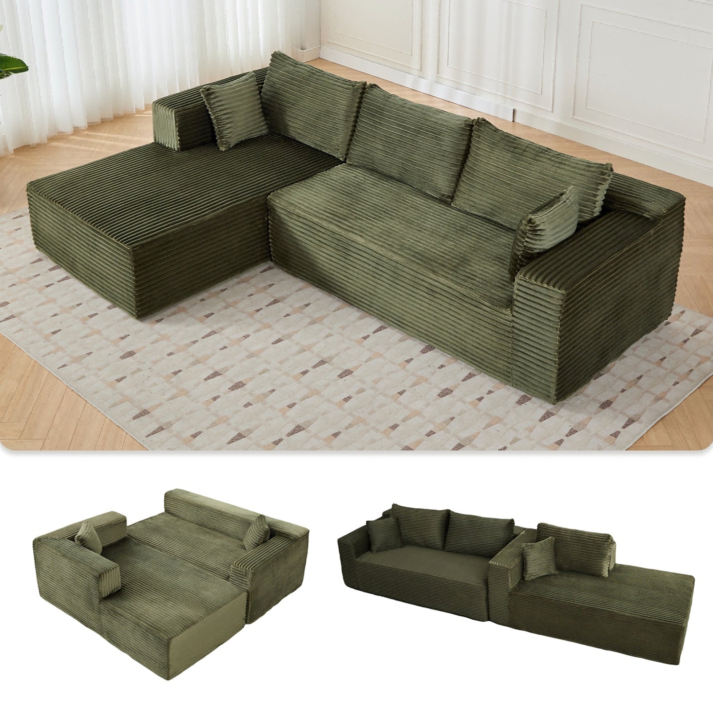 L-Shaped Compressed Sofa Bed