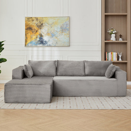 L-Shaped Compressed Gray Sofa Bed